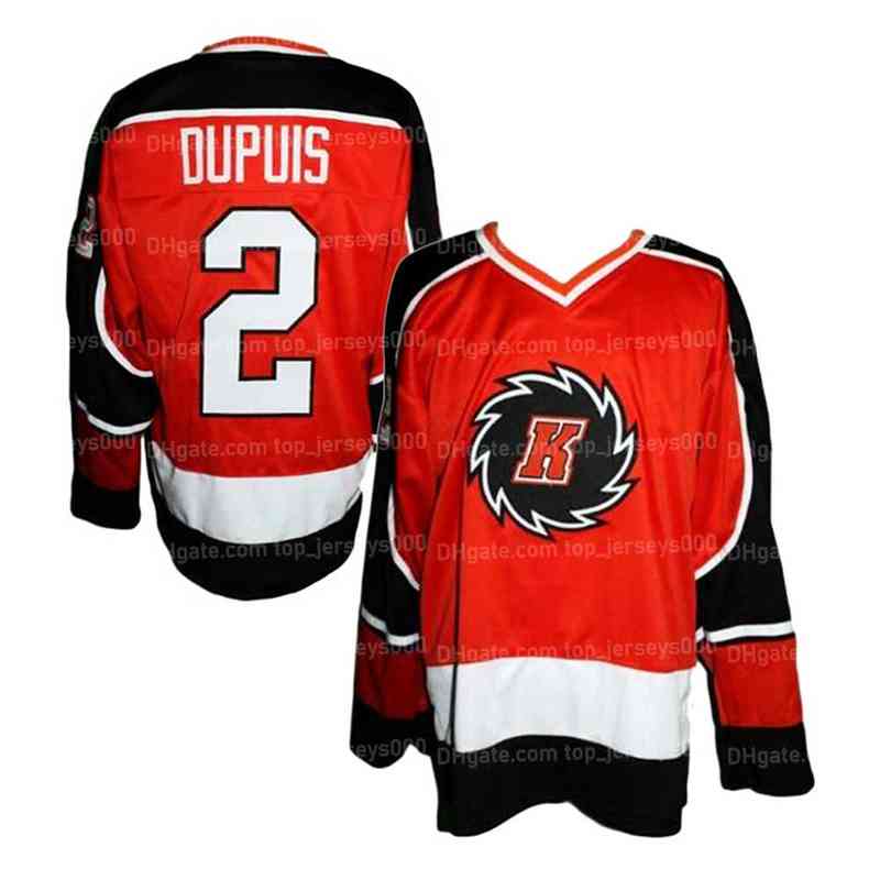 

College Hockey Wears Custom Retro 2# Dupuis Fort Wayne Komets Hockey Jersey 5XL 6XL Jerseys Stitched Any Name Number Size XXS-6XL Top Quality, As shown
