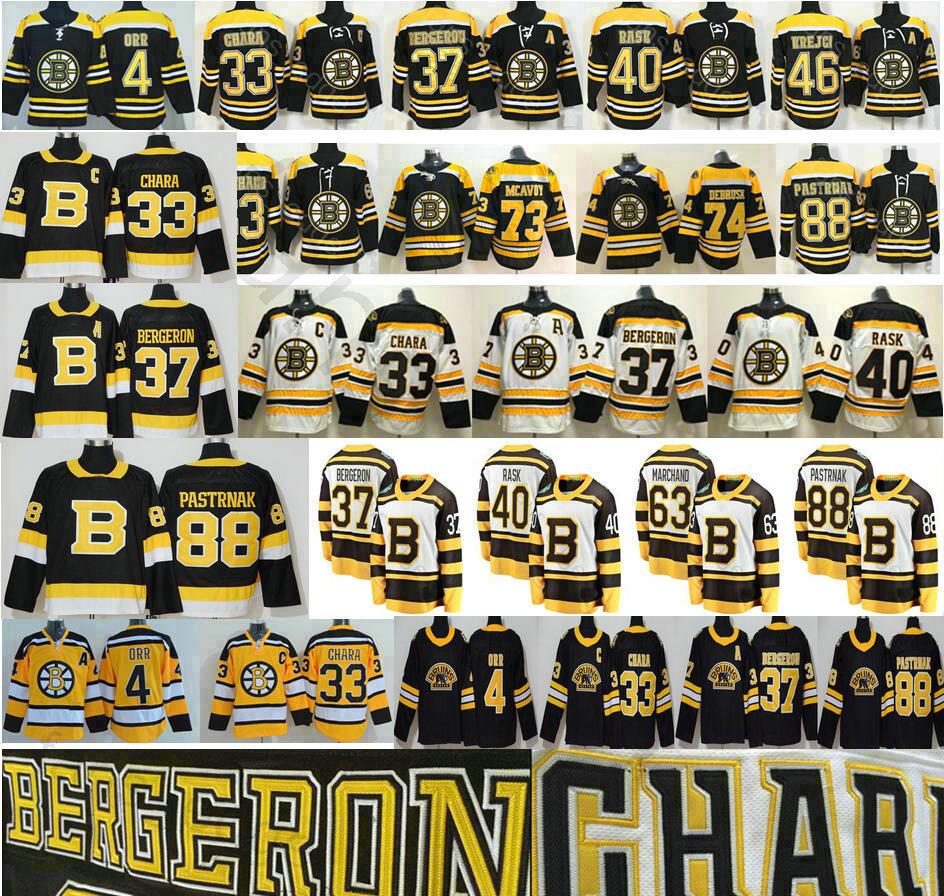 

Jersey 2019 Third Black Alternate Boston Bruins Ice Hockey 4 Bobby Orr Zdeno Chara 37 Patrice 46 Krejci David 88 Pastrnak 40 Tuukka Rask Jer, Women size only s-xl