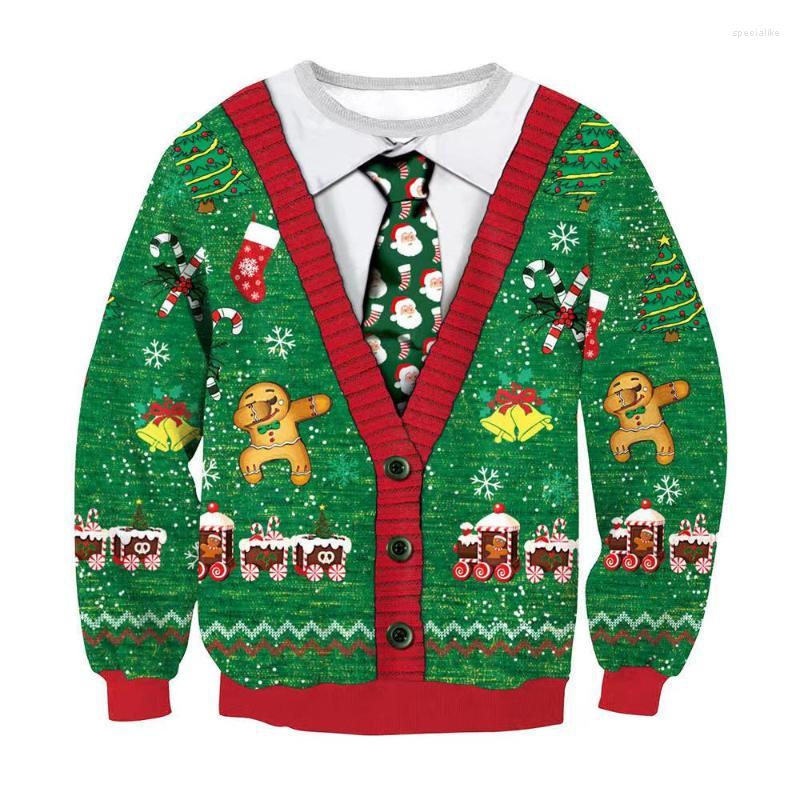 Pulls pour hommes Funny Ugly Christmas Femmes Homme Xmas Jumper Tops 3D Santa Sock Imprimé Cadeaux Couples Maison de Vacances Sweats Manteaux