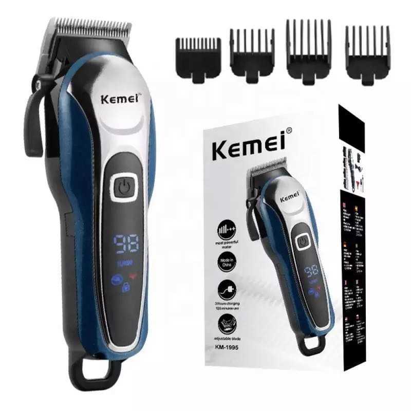 

Hair Trimmer With LCD Electric Portable Cordless Clipper KM-1995 For Men'S Home Professional