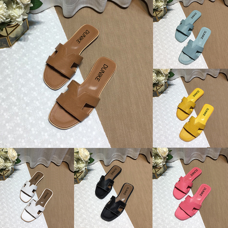 

GAI With Box Orans sandal slides Designer women slippers genuine leather Sandals Summer luxury Flat Slide ladies Beach Flip Flops womens Slipper Sneaker dust bag, Double box