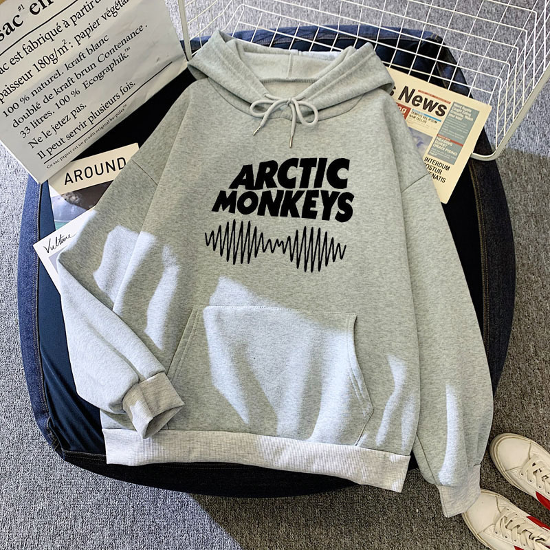 Women's Hoodies Sweatshirts Autumn Winter Hoodie ARCTIC MONKEYS Sound Wave Printed Letter Fleece Hoodies Long Sleeve Pullovers female Hip Ho