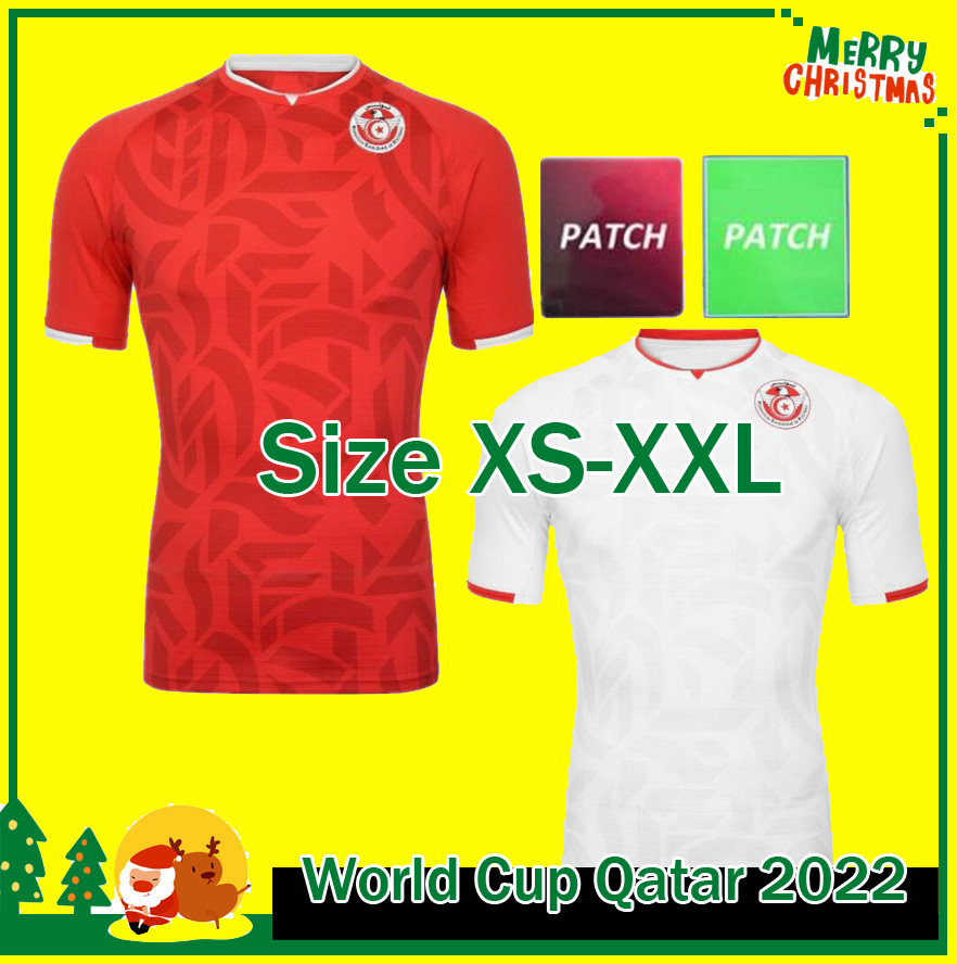 

21 22 Home Red Soccer Jerseys 2021 2022 Tunisia Maillot de Foot KHALIFA SASSI MAALOUL Tunisia Football #7 MSAKNI #10 KHAZRI Shirt away White, 2022 tunisia away