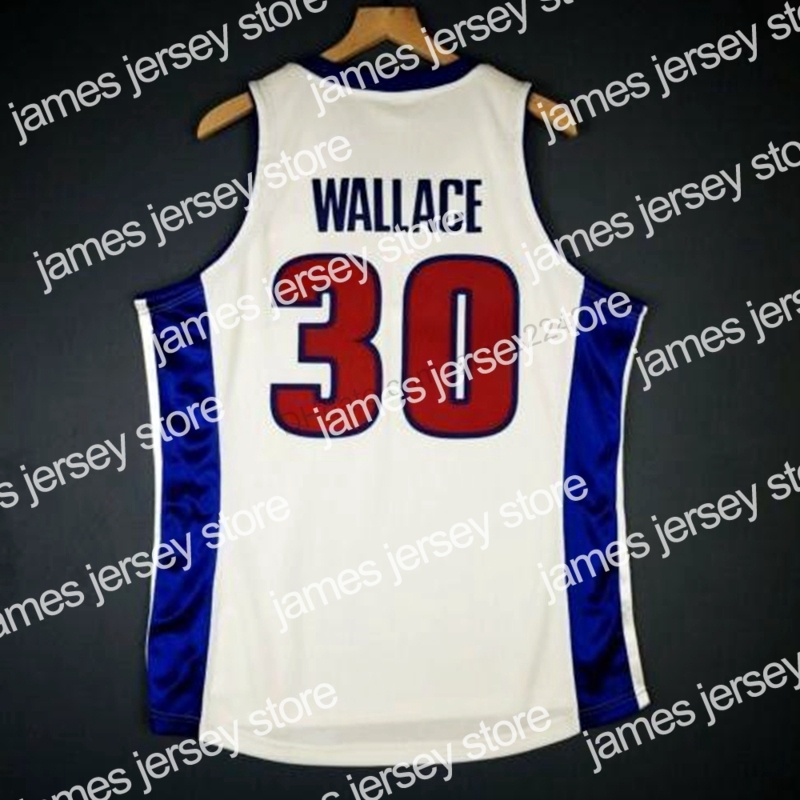

Basketball Jerseys Custom Retro #30 Rasheed Wallace Mitchell Finals College Basketball Jersey Men All Stitched White Any Size 2XS-4XL 5XL Name Or Number