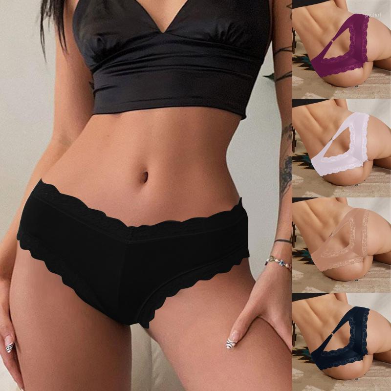 

Women' Panties Women Sexy Floral Lace Mesh Low Rise Hollow Out Transparent Solid Color Plus Size Underwear Erotic Ladies Pantys, Beige