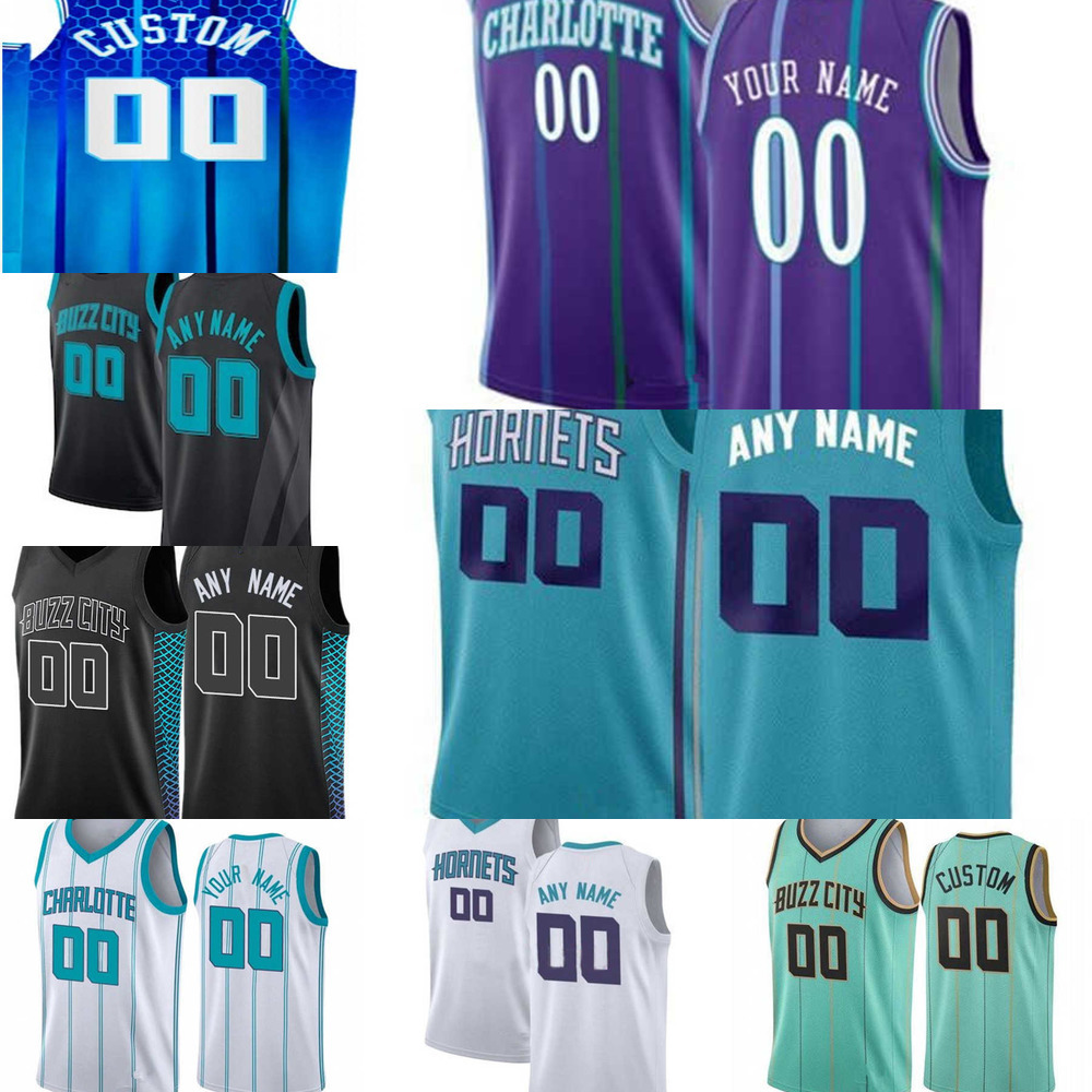 

Basketball Jersey 75th Mens Womens Youth Charlotte''Hornets''21 jt Larry 2 Johnson Dell 30 Curry Muggsy 1 Bogues Custom, Color