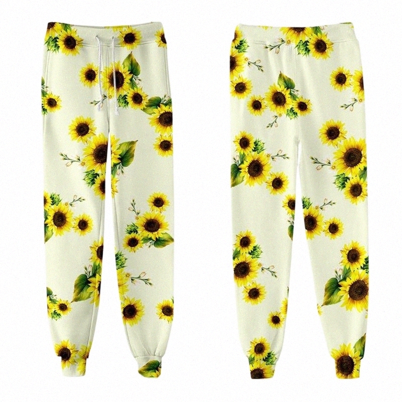 

men's Pants Hip Hop Streetwear Men Women Cargo Jogger Sweatpants Casual Loose Sunflower Print Trousers e5l2#, 14