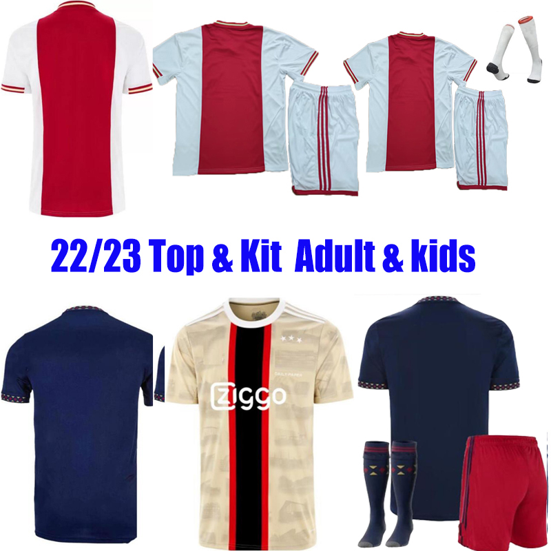 

2022 2023 TADIC soccer jersey Marley football shirt BERGHUIS HALLER BLIND KLAASSEN GRAVENBERCH CRUYFF BLIND 22 23 AJAXS Home Away and Third mens Adult kids Tops Kits, Home with shorts+patch 2