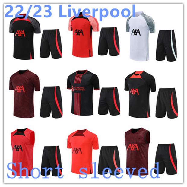 

22 23 soccer jerseys LVP tracksuit 2022 2023 training suit Mohamed Diogo Luis DIaz Short sleeves suit men kits uniforms sweatshirt Sportswear sets