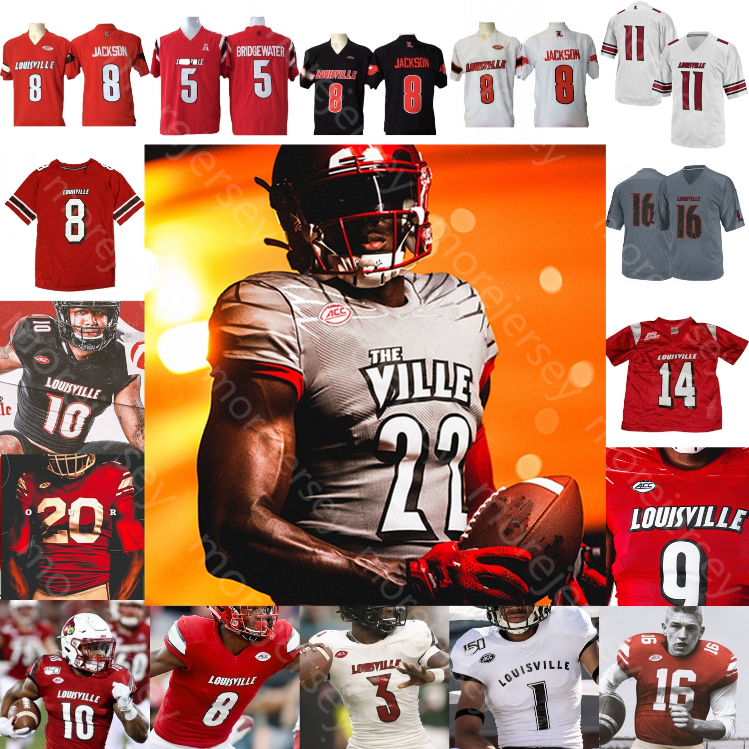 

2022 Grey Iron Wings Louisville Football Jersey NCAA College Smith Jackson Johnny Unitas Cunningham Hawkins Tutu Atwell Dez Fitzpatrick Jaire Alexander, Red vi