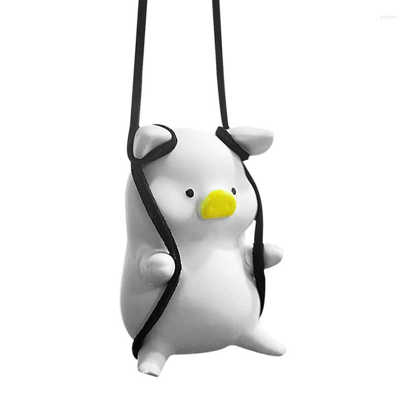 

Interior Decorations Car Rear View Mirror Pendant Cute Swing Pig Hanging Ornament Auto Decoration Home Office Desk Qualified
