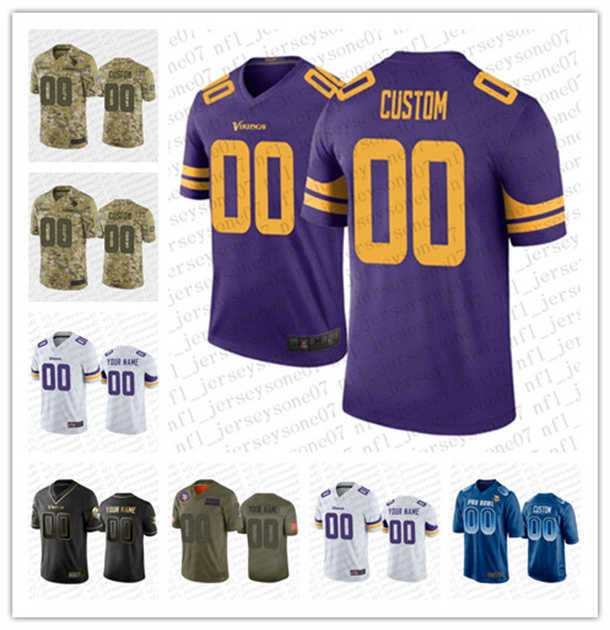 

Jersey Custom Men women youth Minnesota''Vikings''100th Season Black white green blue Vapor Limited Sewn embroidery''nfl