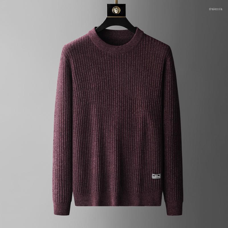 

Men's Sweaters European And American High-end Fashion Simple Pure Color Sweater Men's Round Neck 2022 Autumn Winter Luxury Warm Knit, Sky blue