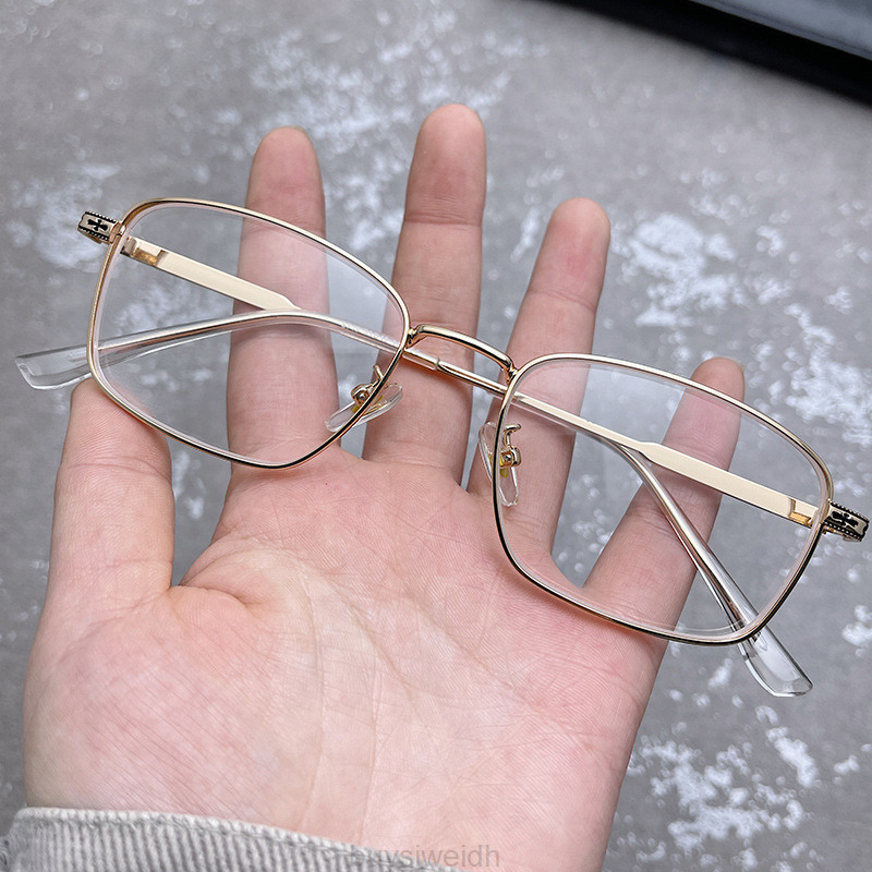 

Luxury Brand Ch Sunglasses Frames Cross Versatile Business Full Metal Glasses Gold Men's Women's Blue Light Myopia Proof Flat Lens Eye Protection Sanskrit V3br