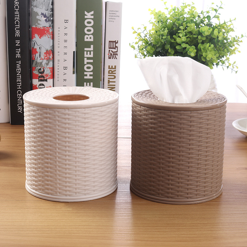 Plastic Tissue Box Holder Kitchen Living Room Simulation Rattan Tissue Storage Boxes Toilet Bathroom Roll Paper Rack Container 1222951-image-795381160