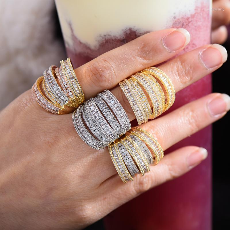 

Wedding Rings GODKI 2022 Trendy Women Luxury Wide Sparkly Cubic Zirconia Inlaid Creative Exaggerated Fashion Jewelry