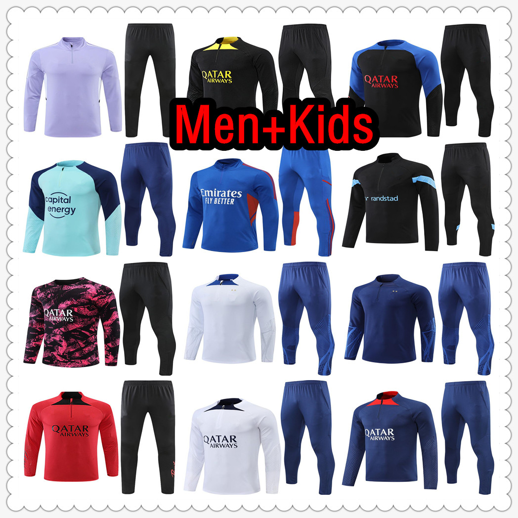 

22 23 tracksuit football jerseys mens and kids kit soccer jersey 2223 training jacket chandal futbol survetement foot maillot de player version shirt