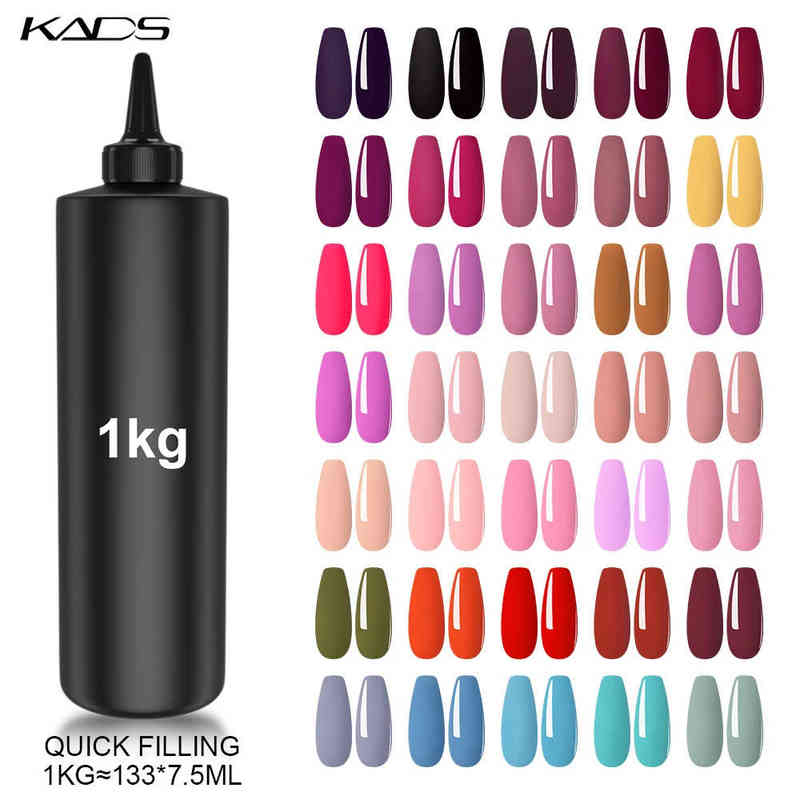 

Nail Polish KADS 1kg Gel Nails Polish Refill Package Soak Off UV LED Top Coat Base Matt Tempered Top Coat OEM ODM Bulk Wholesale Lacquer T220826, Pink
