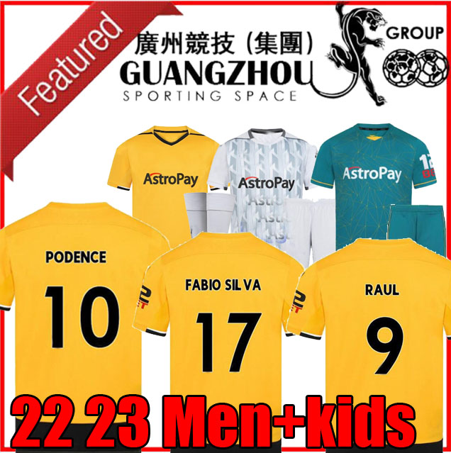 

New 22 23 Wolves Soccer Jerseys RAUL SEMEDO NETO NEVES TRINCAO 2022 2023 Wanderers J OTTO PODENCE GIBBS HEE CHAN Wolverhampton Football Shirts Men Kit Kids uniform, 22/23 home