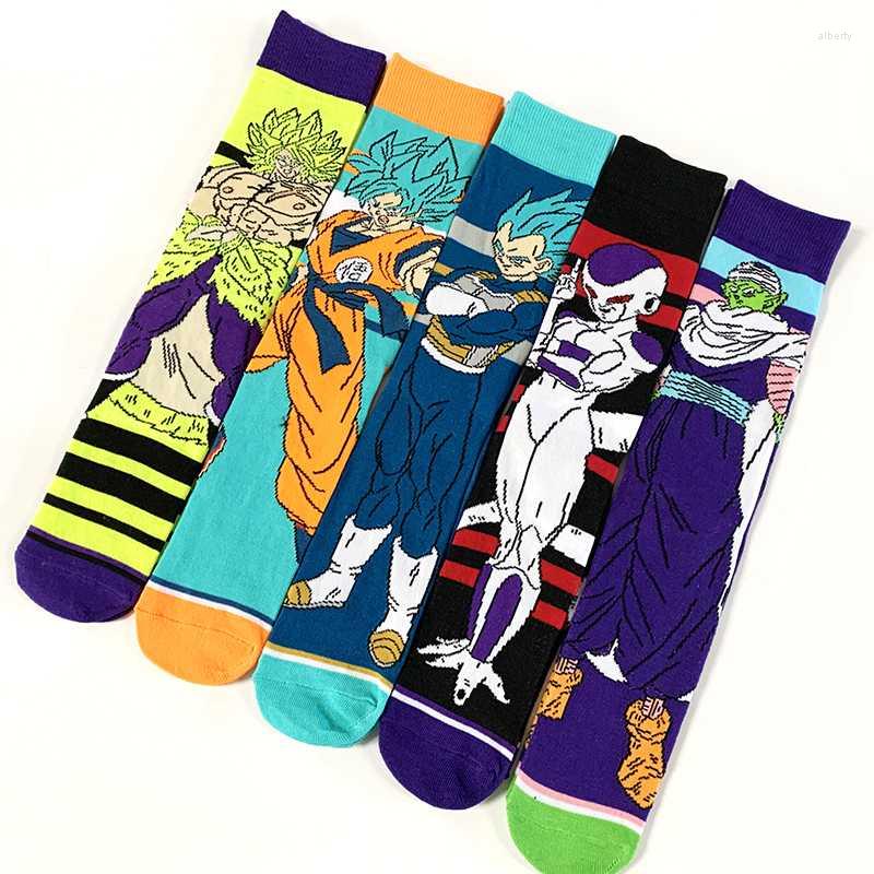 

Men's Socks Creative High Quality Fashion Men's Funny Personality Anime Cartoon Print Skarpety Breathable Couple Women, Beige