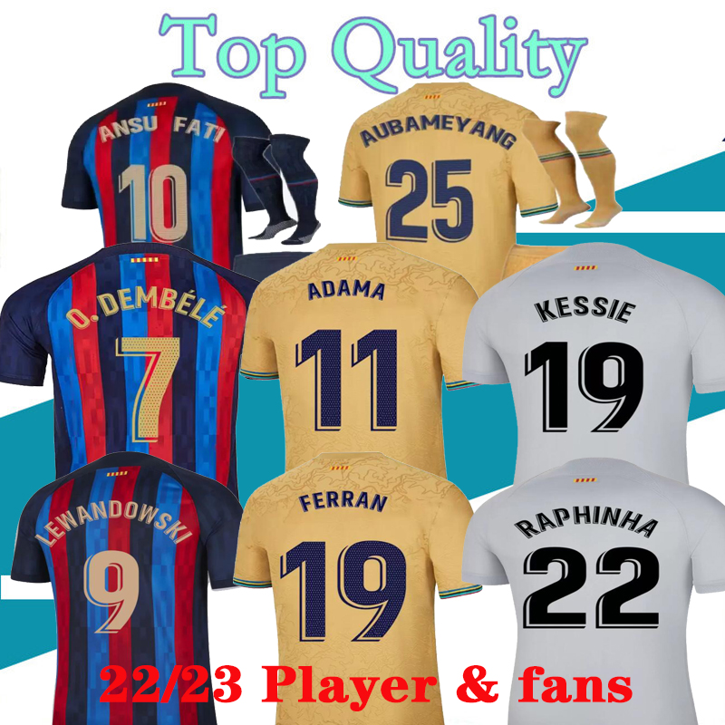 

ANSU FATI soccer jersey 2022 LEWANDOWSKI Camisetas de football shirt 22 23 PEDRI Kun Aguero ADAMA FERRAN barcelonas GRIEZMANN F. DE JONG DEST men kid kit TOPS, 2022 home kits