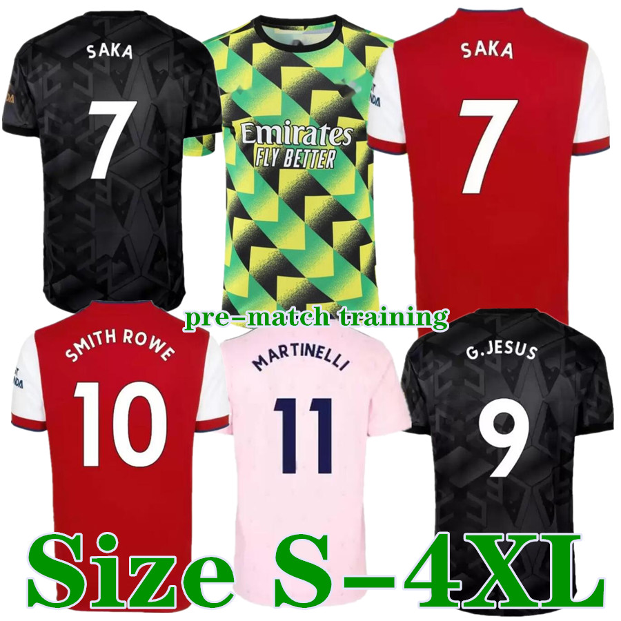 

22 23 MARTINELLI G. JESUS pre-match training soccer jerseys Gunners 2022 2023 SMITH ROWE ARSen jersey SAKA FABIO VIEIRA ODEGAARD football shirt XXXL 4XL