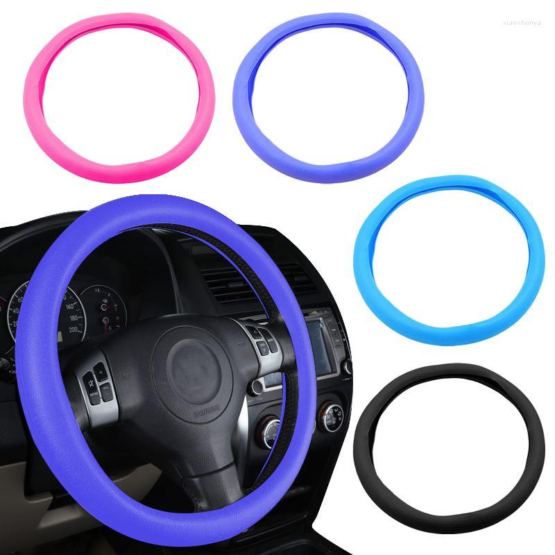 

Steering Wheel Covers Cover Soft Rainbow Comfy Grip Silicone Auto Car Universal
