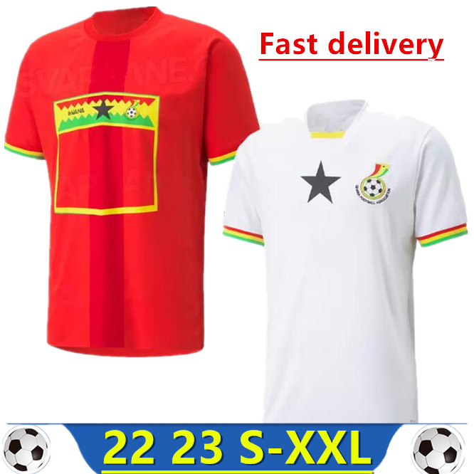 

2022 Ghana Soccer Jersey world cup THOMAS National Team 2023 SCHLUPP J.AYEW KUDUS Home Away Football Shirt 22 23 Short Sleeve Men kids kit white red, 22/23 fans home
