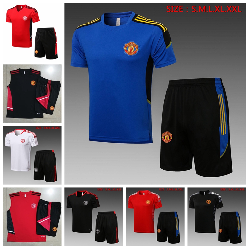 

22/23 New Manchesters United Tracksuits Polo Tshirt Vest Training Suit Jogging Set Football Soccer Jerseys Kit Chandal Survetement Maillots De Foot JV07, 15