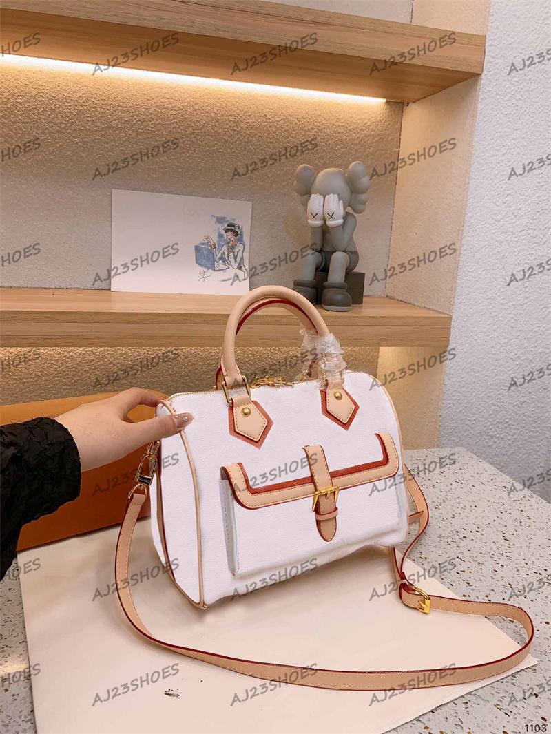 

SPEEDY 25 BANDOULIERE Women Designer Tote Bag 22s FALL FOR YOU COLLECTION Handbag Shoulder Bags With outside pocket and gold-color buckle M20919 M20852, 01