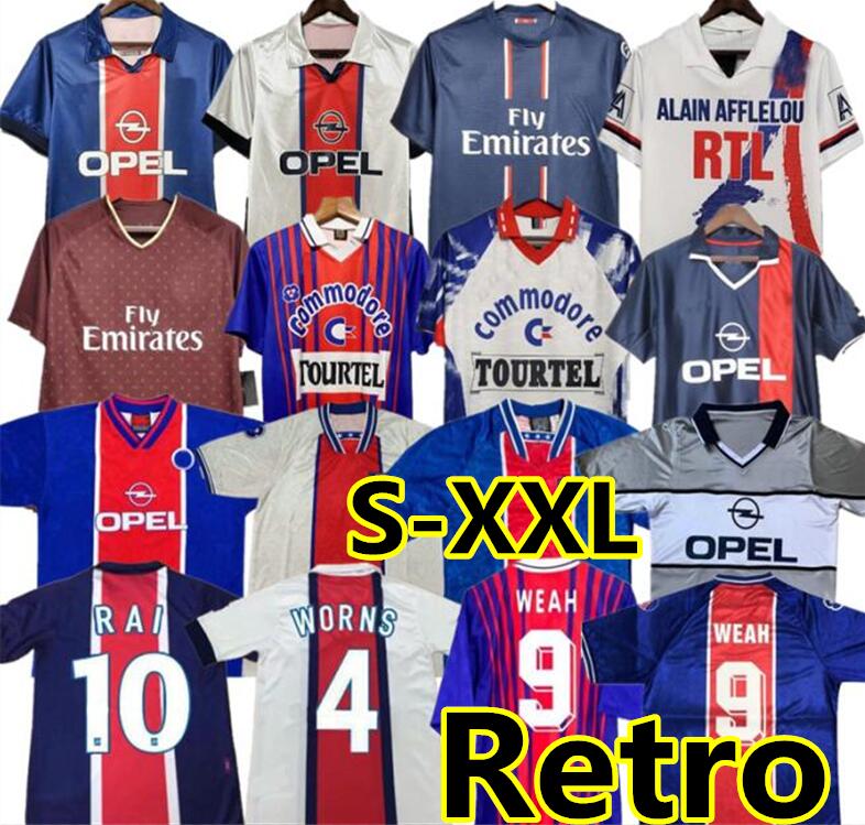 

93 94 95 96 OKOCHA Retro SOCCER JERSEY LEROY ADAILTON Beckham 98 99 00 01 02 03 90 92 classic RAI ANELKA Ibrahimovic camisas de futebol PSGS, 12-13