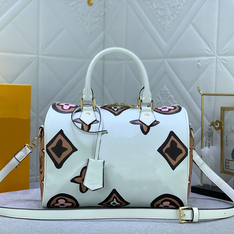 HH M58947 BANDOULIERE 25 Designer women Speedy bag canvas Wild at Leopard Print genuine leather cross-body clutch purse handbag houlderbag top ha