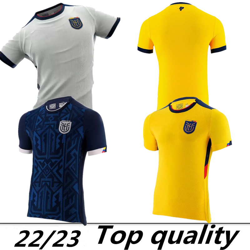 

Ecuador 2022 World Cup soccer jersey home ywllow away biue Pervis Estupinan 2023 Gonzalo Plata Michael Estrada football shirts thailand quality maillots de foot, 2021