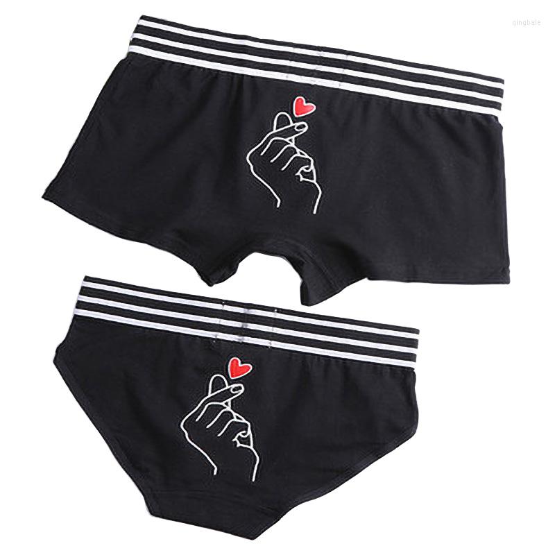 

Underpants Couple Panties Set Men's Women's Underwear Cotton For Lover's Than Heart Cozy Lingerie Boxers, Qa252-2