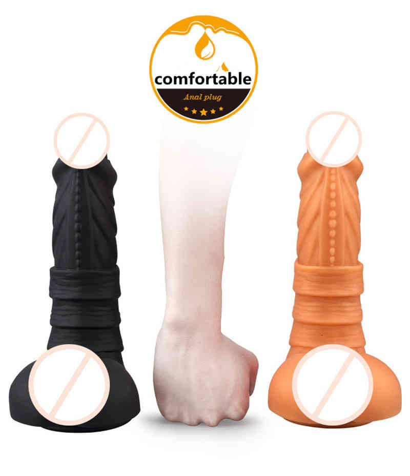 Vibrator Cock Huge Dildo Realistic Foreskin Penis Masturbator Dick Dilator Vagina Anal-image-797107894