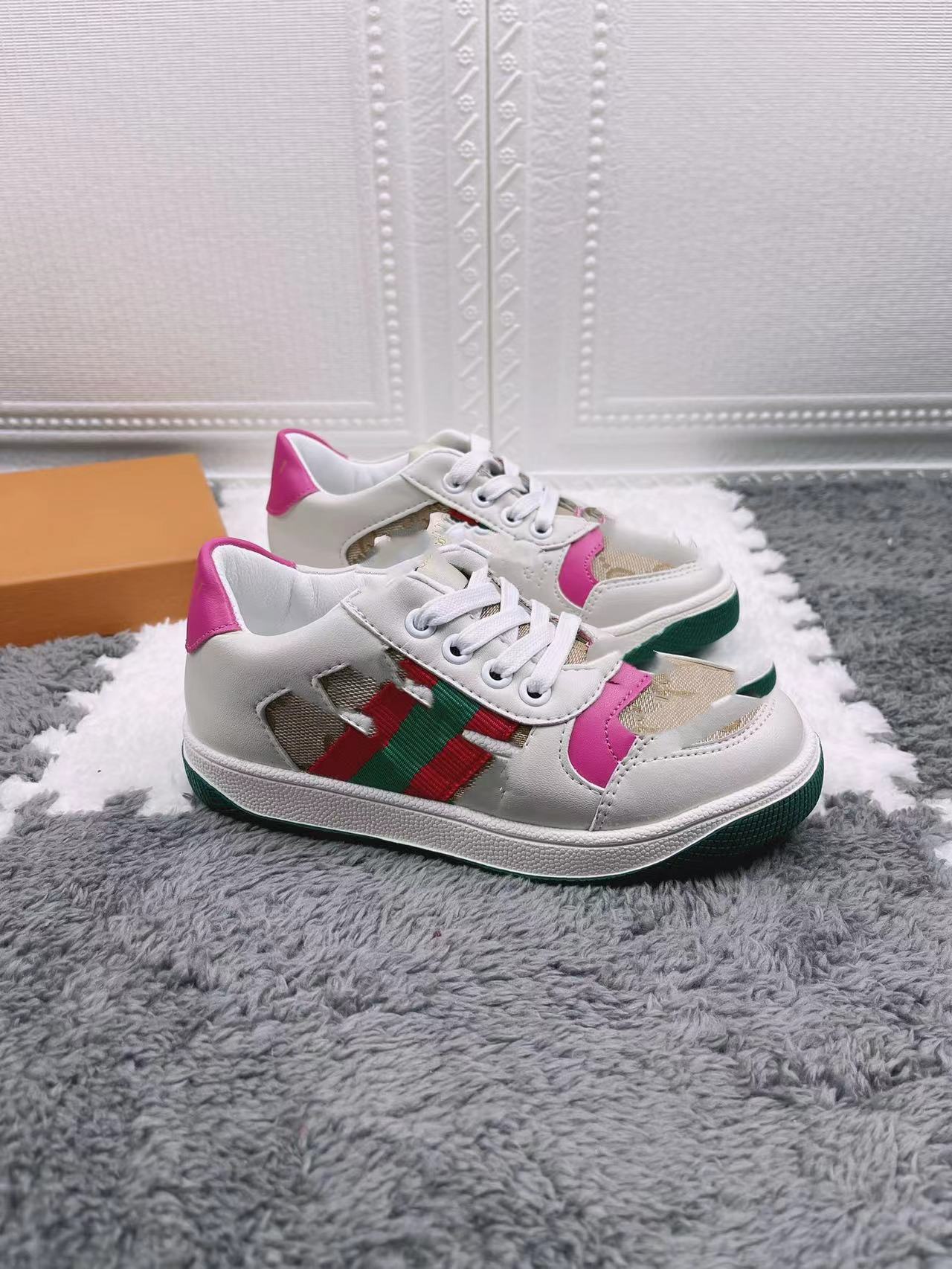 

gray boy walking shoes leather vamp baby girl pink designer kid tennis sneakers eu 26-35 toddler boys shoe wholesale
