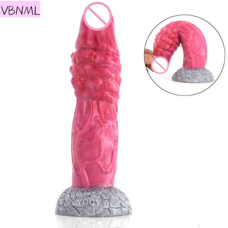 Massager Vibrator Penis Cock Liquid Silicone Soft Skin Texture Men and Women with Thick Lo-image-795315314