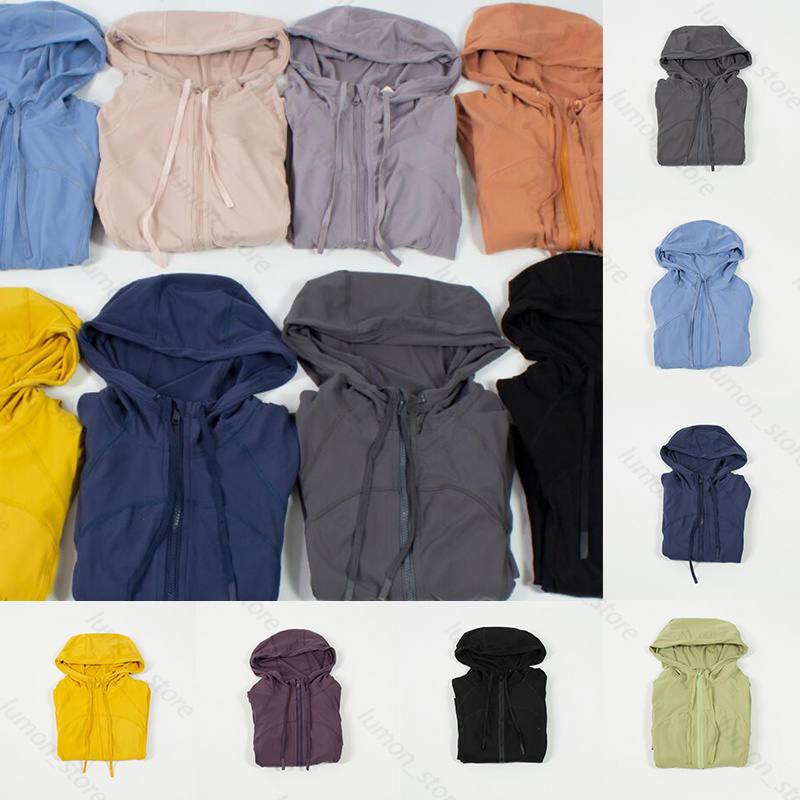 

New fashion Yoga jackets wear hooded Define womens designers sports jacket coat double-sided sanding fitness chothing hoodies Long Sleeve clothes two styles, 19