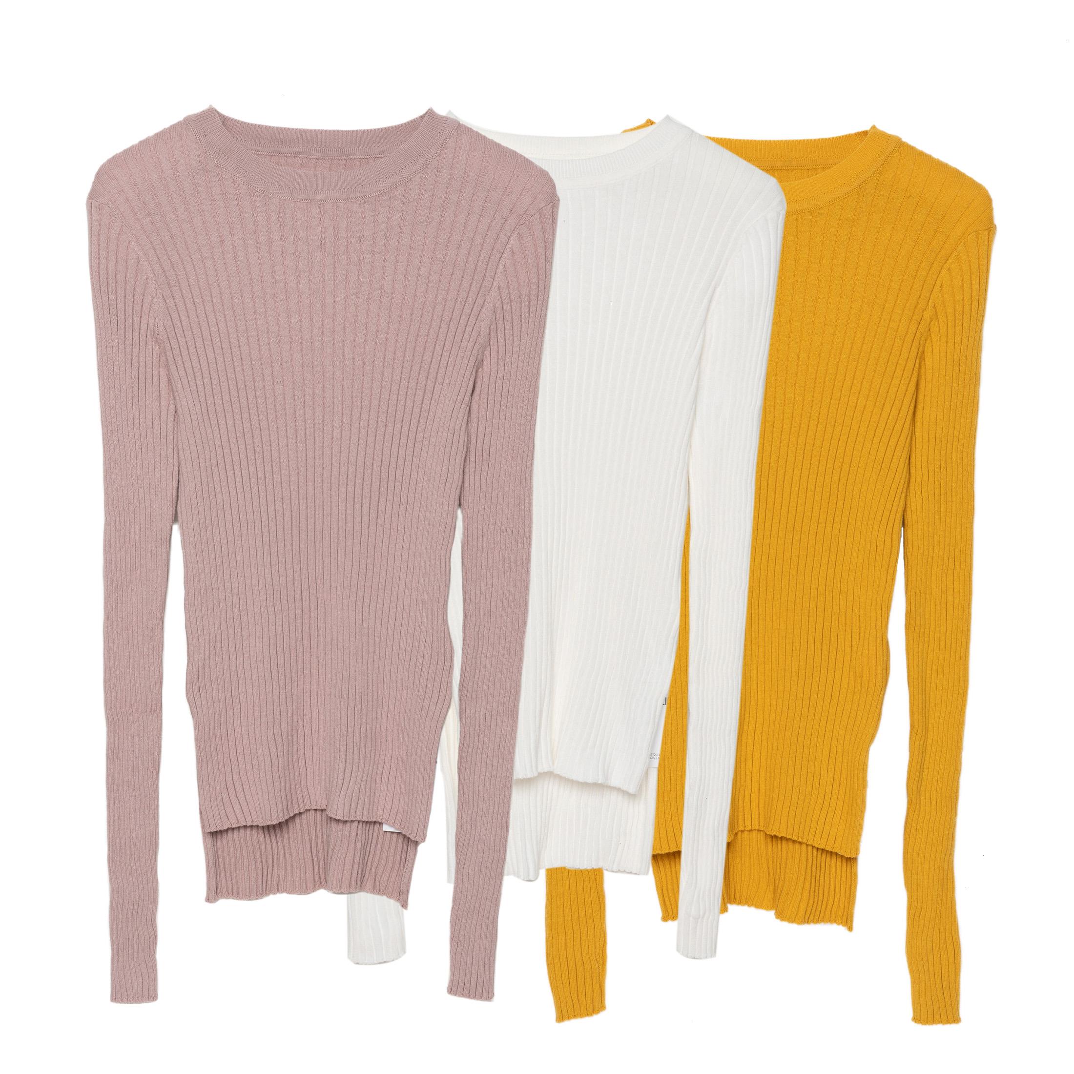 

Light Weight 100 Cotton Sweater Women Ribbed Tops Spring Summer Knit Pullover, White