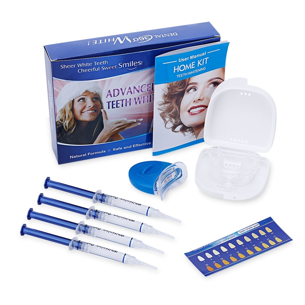 

Teeth Whitening Kit with 4/6/10 Gel 2 Tray 1 Light for Oral Hygiene Dental Care Bleaching