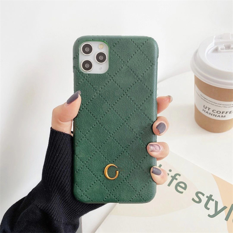 

7 Colors Fashion Cell Phone Cases Leather Plaid Phones Cases Brand Luxury Designer Mens Womens iPhone 14 13 11 12 pro 7 8 X XSmax High Quality, Wine red