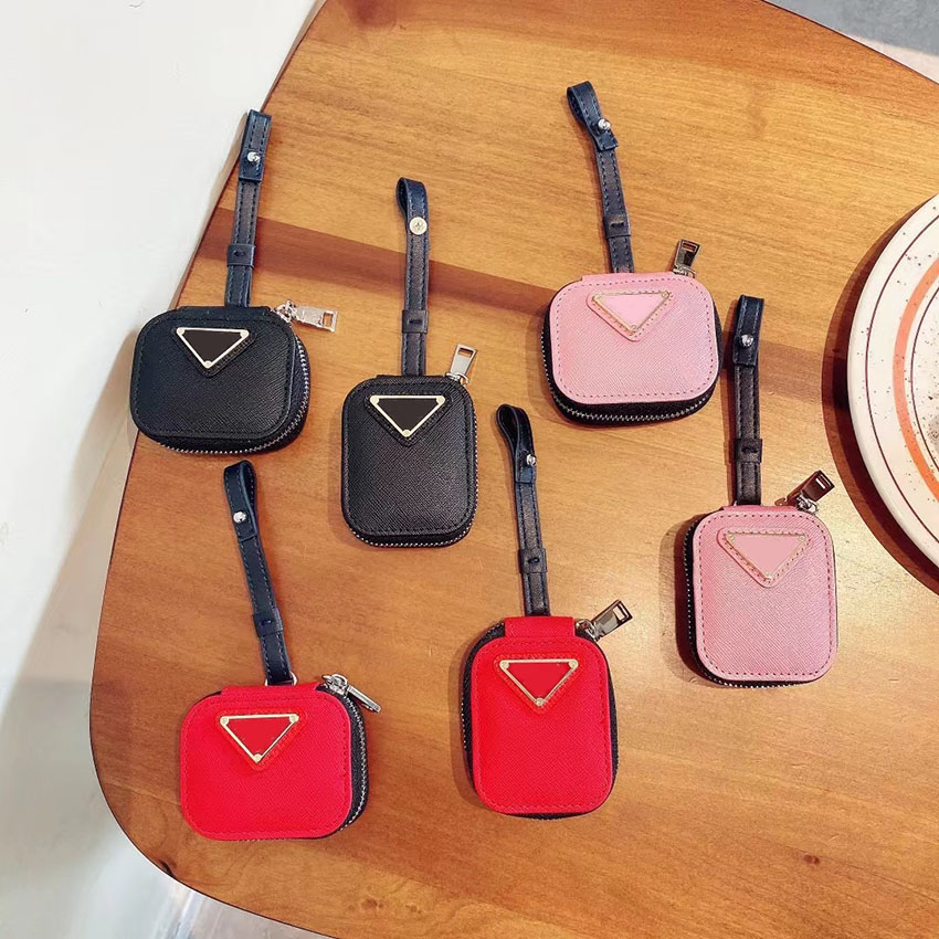 

Headphone Accessories Designer Cases For AirPods 1 2 3 Pro cases Top Quality Letter Printed Protection zipper Package earphone cover key chain shell