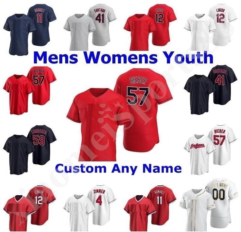 

college 2021 Cleveland Men Women kids youth Baseball Jerseys Francisco Lindor Indians Jose Ramirez Roberto Perez Shane Bieber Franmil Reyes, As shown