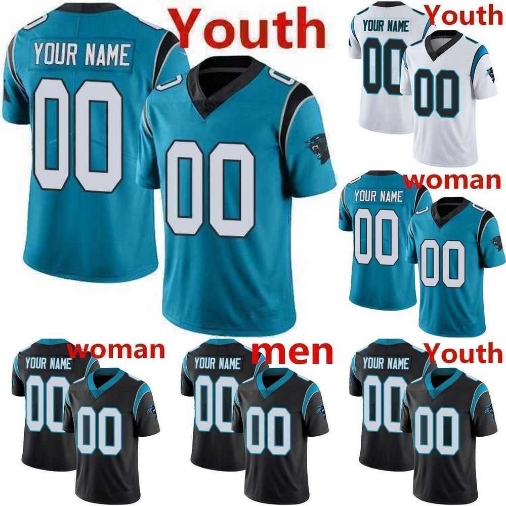 

custom Football Jerseys Carolina''Panthers''men women 79 Ikem Ekwonu 22 Christian McCaffrey 2 DJ Moore 6 Baker Mayfield 14 Sam Darnold 21 Jeremy Chinn, Color
