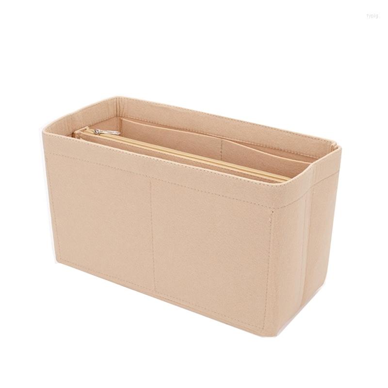 

Cosmetic Bags Felt Bag Organizer With Zipper Portable Purse Insert Tote Liner Pouch, Bottom support mini