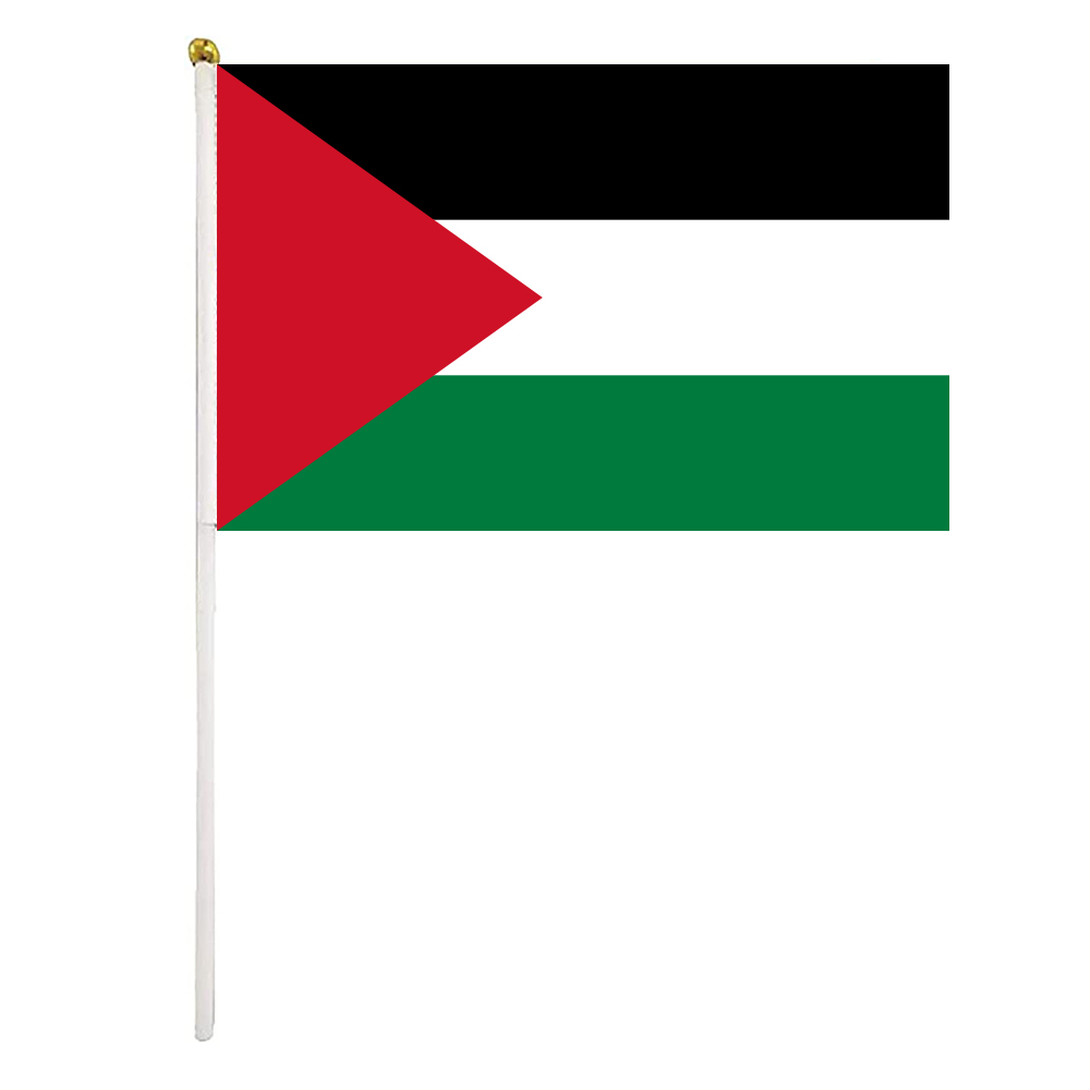 

Palestine Handheld Flag 14x21 cm Polyester Mini Hand Waving Flags With Plastic Flagpoles For Festival Events Celebration