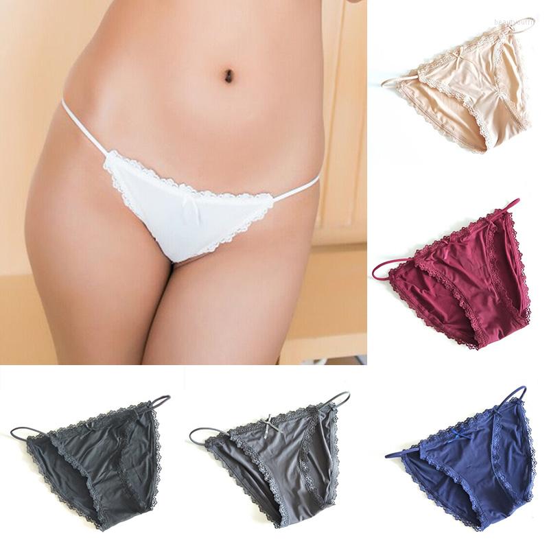 

Women's Panties Lace Sexy Women's Sets Ice Silk Seamless Underwear Female Briefs Low-Rise Lady Panty Woman Lingerie, Beige