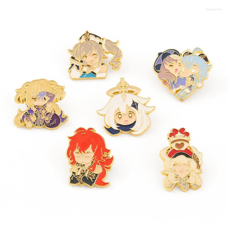 

Brooches Anime Genshin Impact Brooch Cosplay Klee Tartaglia Venti Paimon Keqing Enamel Badge Pin Insignia For Clothes Collar Backbag Jean