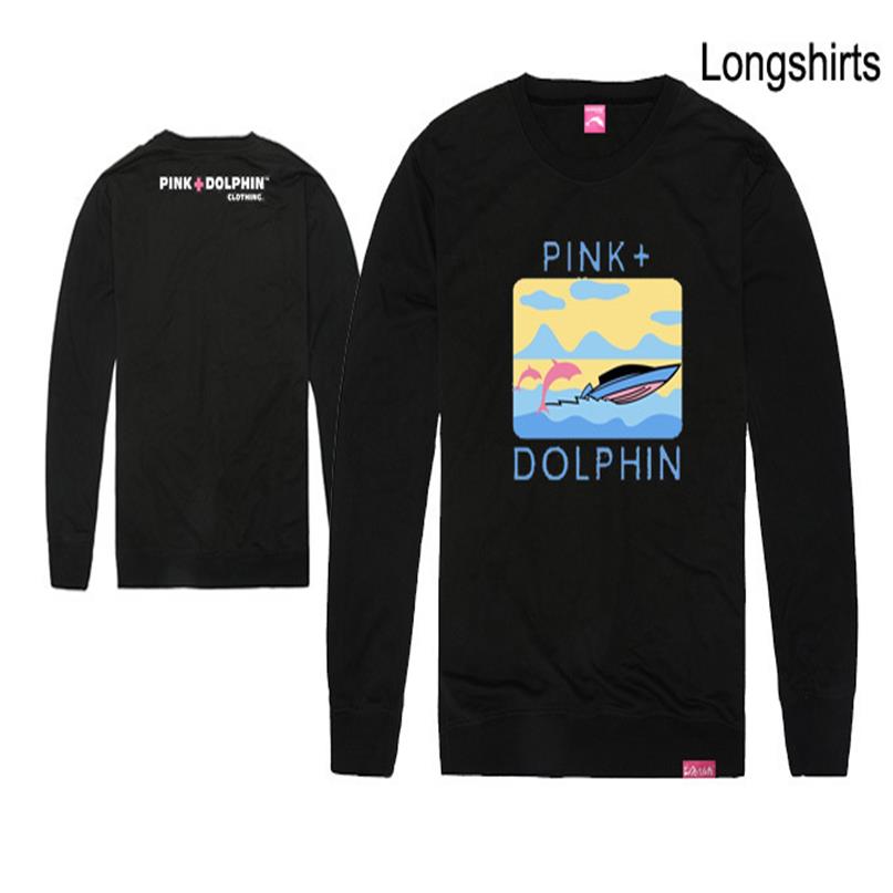 

Fashion Men's Pink dolphin t shirts Hip Hop Printing Clothing cotton Autumn tops long sleeve Brand tee o-neck Top 242d, 15