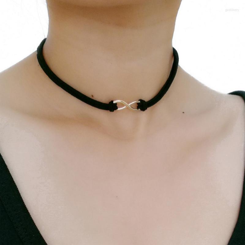 

Chokers Necklaces Sell Harajuku Women Leather Velvet Choker Necklace Number 8 Pendant ONE DIRECTION Logo Chocker